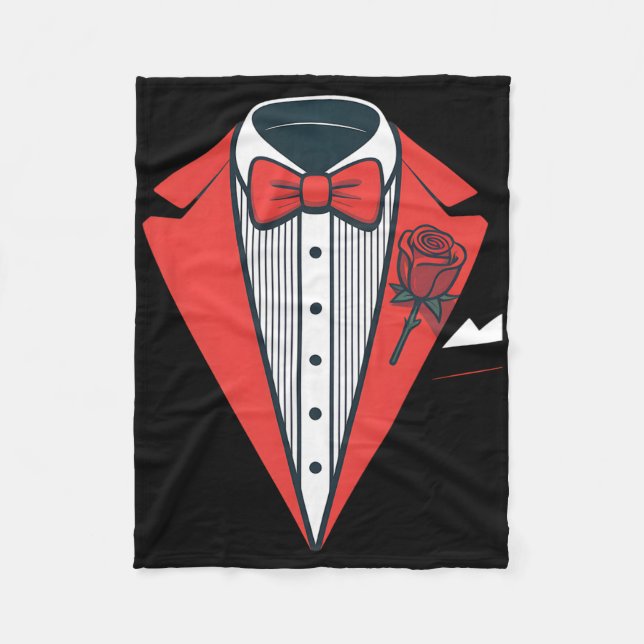 Red Tuxedo Costume With Rose Fancy Formal Bow Tie  Fleecedecke (Vorderseite)