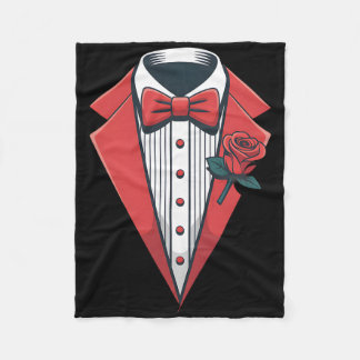 Red Tuxedo Costume With Rose Fancy Formal Bow Tie  Fleecedecke