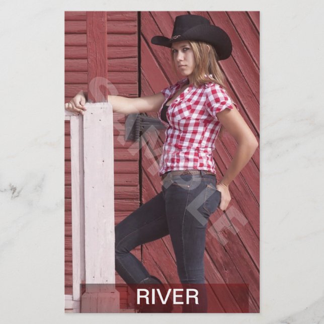 Red Two Side Headshot Zed Card/Comp Card Flyer (Vorne)