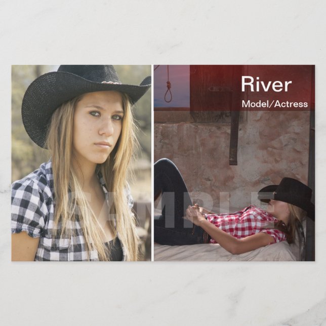 Red Two Side Headshot Zed Card/Comp Card Flyer (Vorne)