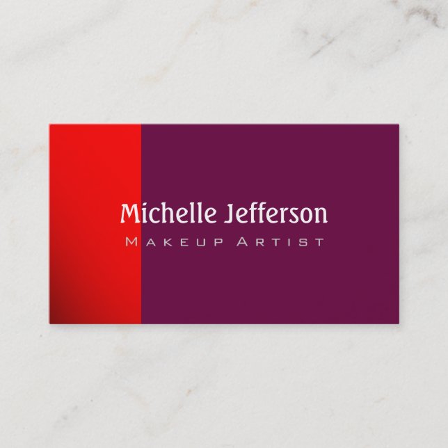 Red Tyrian Lila Contemporary Business Card Visitenkarte (Vorderseite)