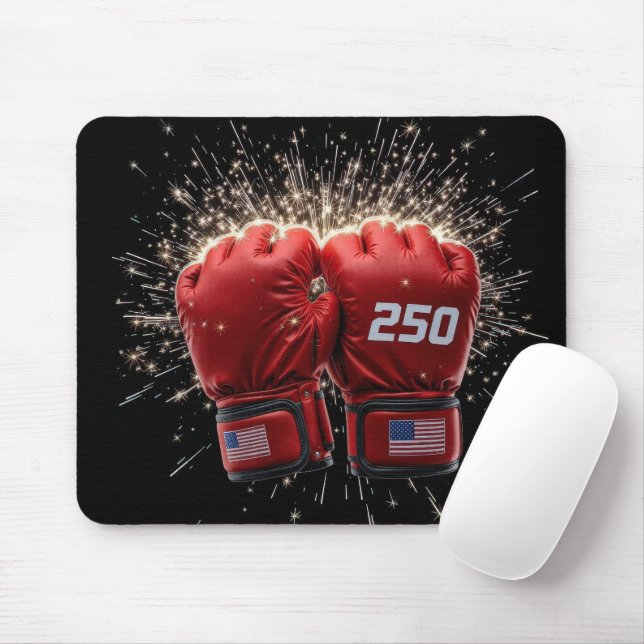 Red UFC Kampfhandschuhe für USA 250. Geburtstag Mousepad (Mit Mouse)