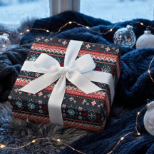 Red Ugge Christmas Sweater Fair Isle Gift Wrap