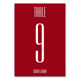 Red Ultra modern Tischnummer