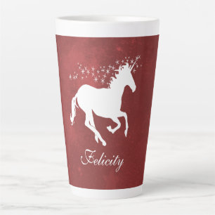 Red Unicorn Personalisiert Latte Tasse