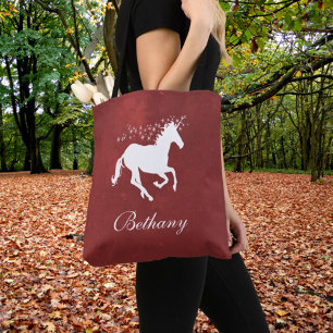 Red Unicorn Personalisiert Tote Bag