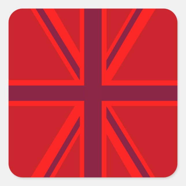 Red Union Jack Quadratischer Aufkleber (Vorderseite)