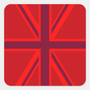 Red Union Jack Quadratischer Aufkleber