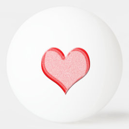 Red Valentine Heart on Ping-Pong Ball