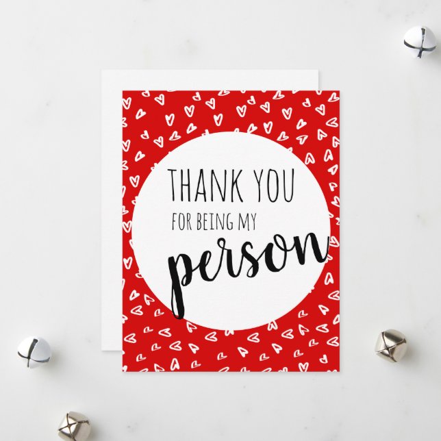 Red Valentine's Card Feiertagskarte (Vorderseite/Rückseite Beispiel)