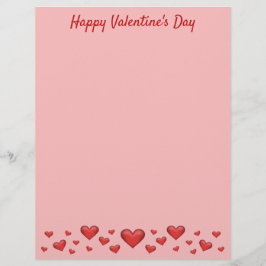 Red Valentine's Day Hearts & Custom Text Briefbogen