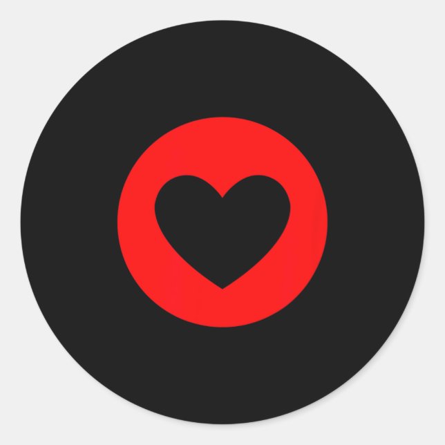 Red Valentines Heart  Runder Aufkleber (Vorderseite)