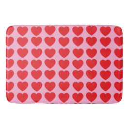Red Valentines Hearts Badematte