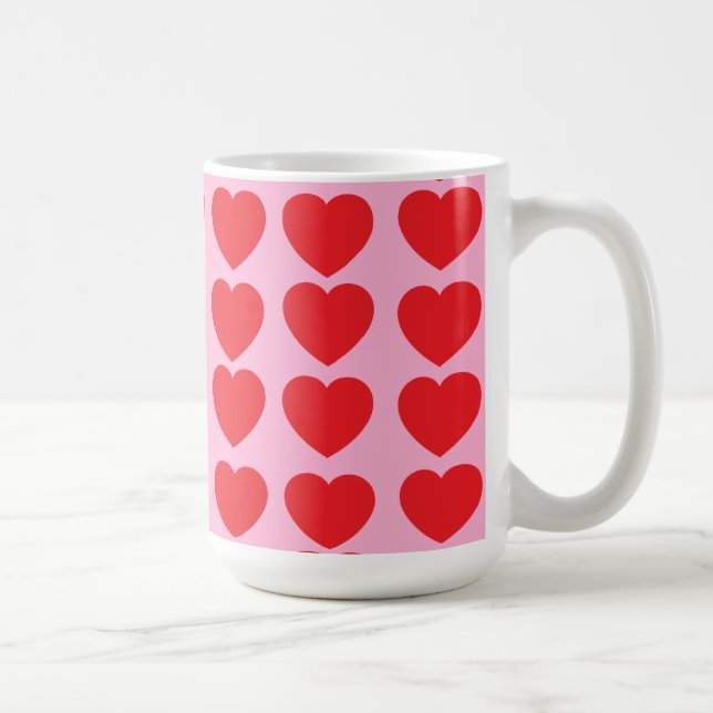 Red Valentines Hearts Kaffeetasse (Rechts)