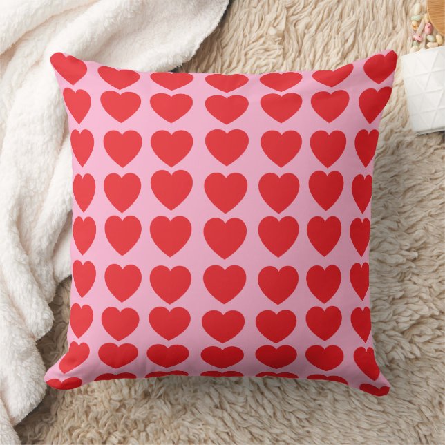 Red Valentines Hearts Kissen (Decke)