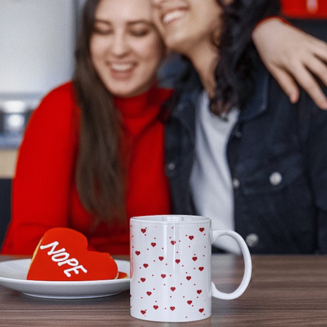 Red Valentines Hearts Muster Jumbo-Tasse (Von Creator hochgeladen)