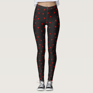Red Valentones Herz Nahtloses Muster Leggings