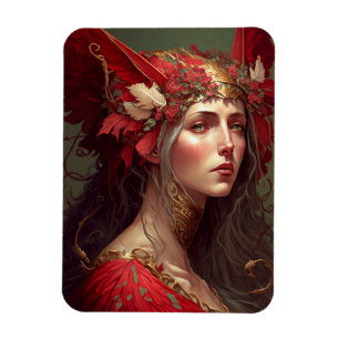 Red Valkyrie Fantasy Art Magnet