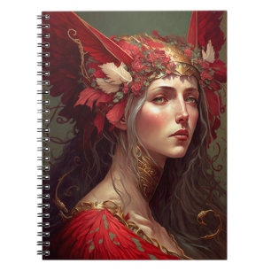 Red Valkyrie Fantasy Art Notizblock