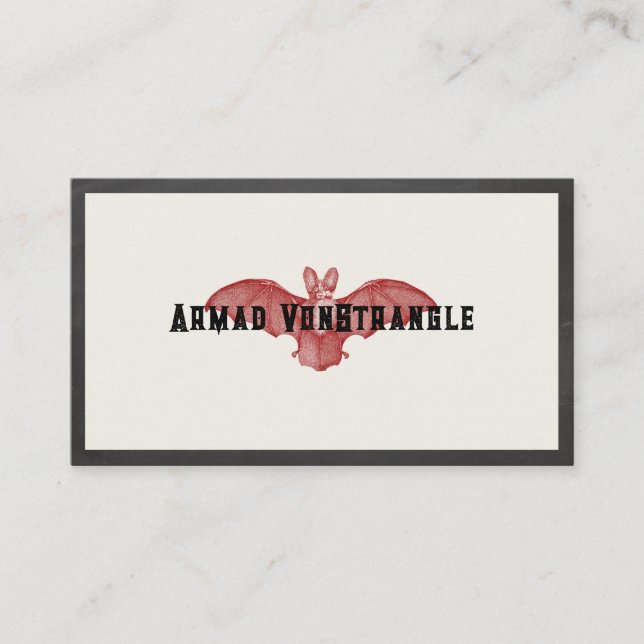 Red Vampire Bat Halloween Business Card Visitenkarte (Vorderseite)