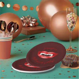 Red Vampire Mouth mit benutzerdefiniertem Hallowee Pappteller