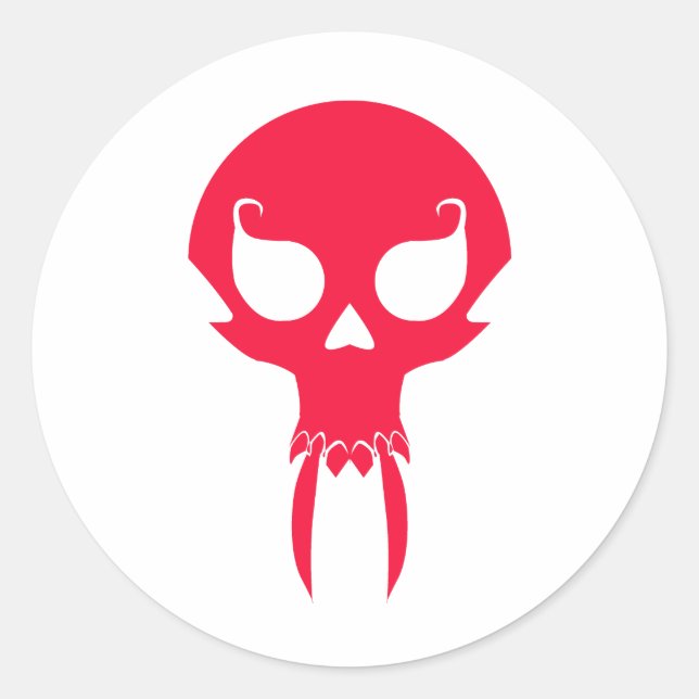 RED VAMPIRE SKULL RUNDER AUFKLEBER (Vorderseite)