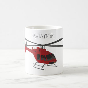 Red Vector Hubschrauber Kaffeetasse
