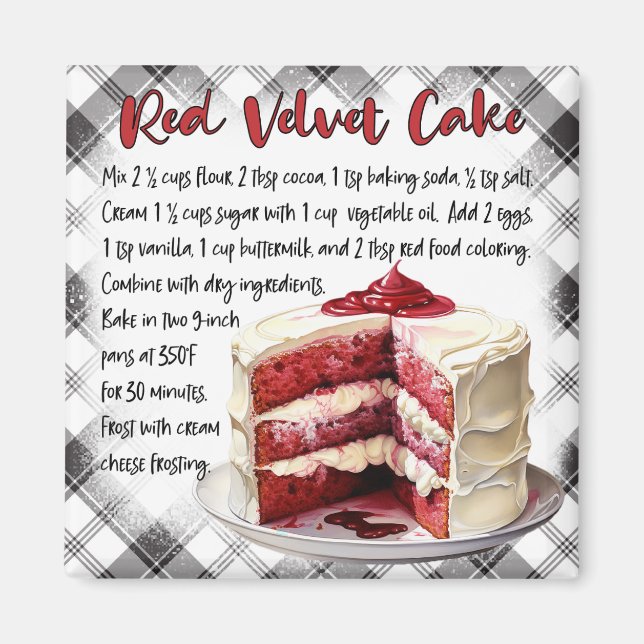Red Velvet Cake Recipe Magnet (Vorne)