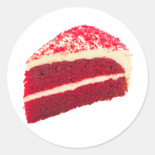 Red Velvet Cake Slice Runder Aufkleber