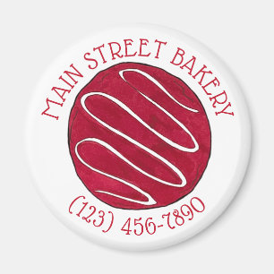 Red Velvet Cookie Business Bäckerei Bake Shop Magnet