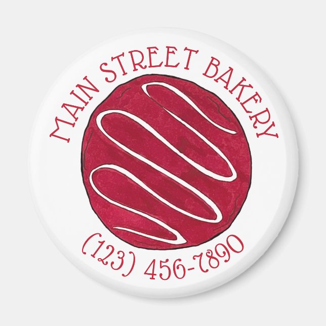 Red Velvet Cookie Business Bäckerei Bake Shop Magnet (Vorne)