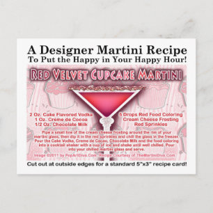Red Velvet Cupcake Martini Rezept Postkarte
