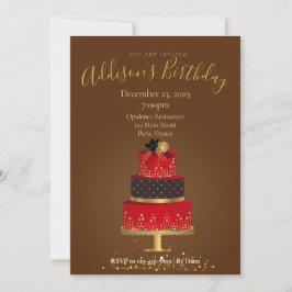 Red Velvet Custom Birthday Invitation Card Einladung