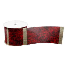 Red Velvet & Gold Ribbon Satinband