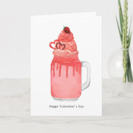 Red Velvet Milkshake I Liebe You Punny Valentine Karte