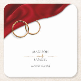 Red Velvet Wedding Coaster Rechteckiger Pappuntersetzer