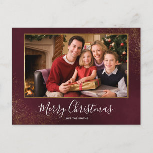 Red Velvet Weihnachts-Foto Vielen Dank Postcard Feiertagspostkarte
