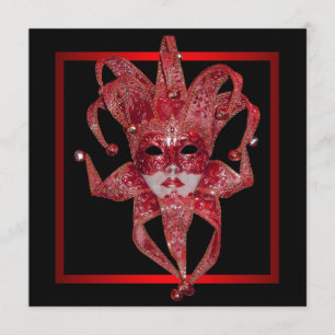 Red Venezianisch Mardi Gras Mask Masquerade Party Einladung