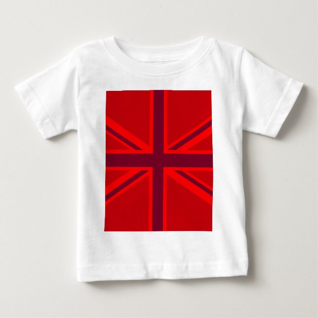 Red Version British Union Jack Decor Baby T-shirt (Vorderseite)