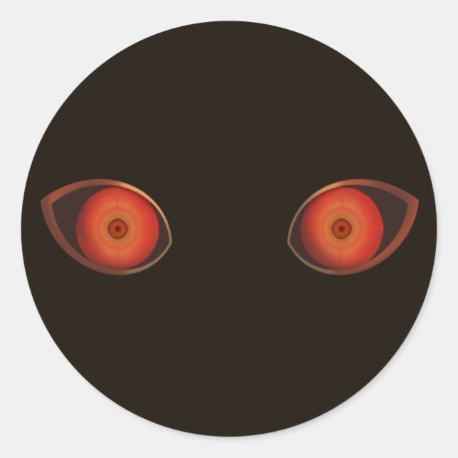 Red Very Evil Eyes Runder Aufkleber (Vorderseite)