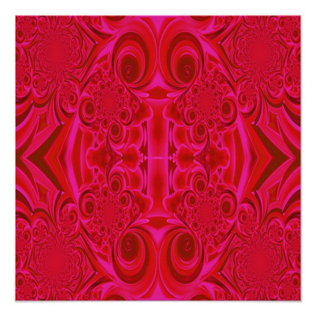 Red Vibrant Swirl Perfektes Poster (Vorderseite)