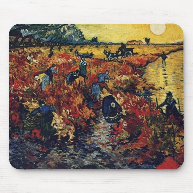 Red Vineyard, Van Gogh, 1888 Mousepad (Vorne)