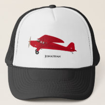 Red Vintag Aircraft Baseball Trucker Hats