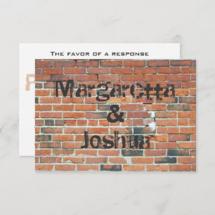 Red Vintag Brick Wall Wedding Einladung UAWG