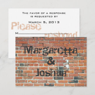 Red Vintag Brick Wall Wedding Einladung UAWG