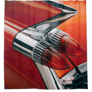 Red Vintag Cadillac Car Vorhänge Duschvorhang