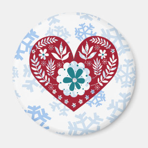 Red Vintag Heart Holiday Liebe Magnet