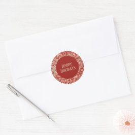 Red Vintag Holiday Card Umschlag Aufkleber