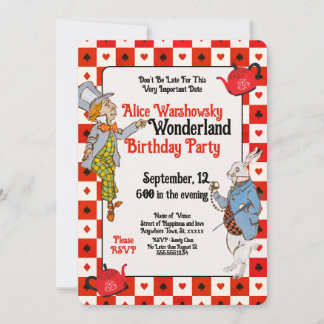 Red Vintag Onederland Rabbit Hatter