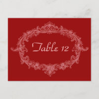 Red Vintag Oval Hochzeitsempfang Tischnummer